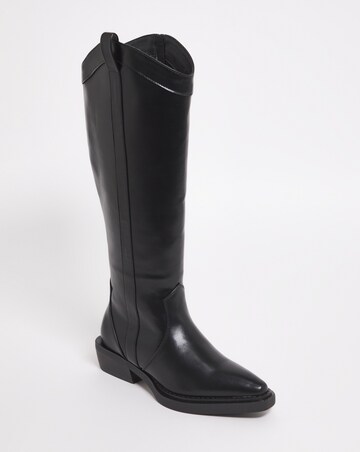 Zaida Western Cowboy Knee High Boots - Extra Wide Fit (EEE) & Super Curvy Calf