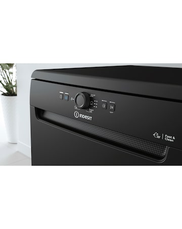 Indesit D2F HK26 B UK Full Size Dishwasher 14 Place Settings Black + Install