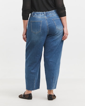 Simply Be Mid Wash Barrel Leg Jean