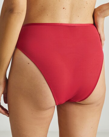 Pretty Secrets 2 Pack Willow Stretch Lace High leg Knickers - Black/Red