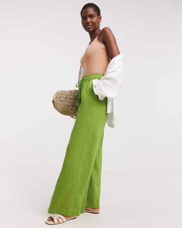 Green Linen Palazzo Trouser
