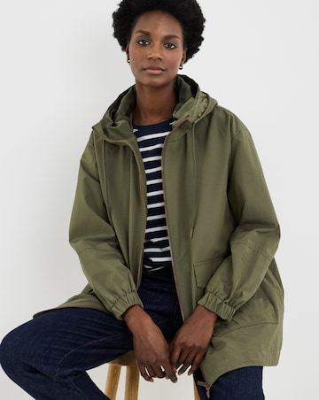 Khaki Short Shower Resistant Raincoat