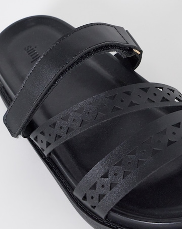 Cyra Laser Cut Detail Footbed Sandals - Wide Fit (E)