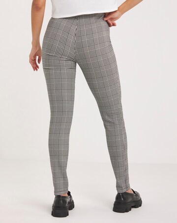 Checked High Waisted Skinny Trousers in Stretch