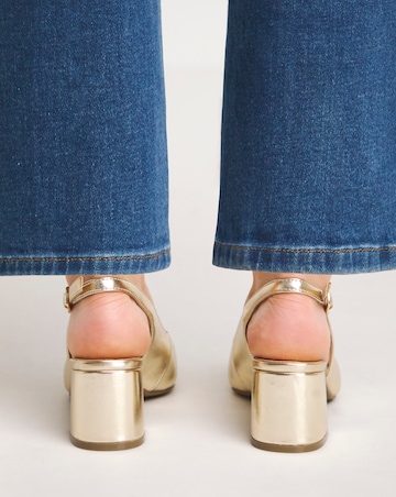 Henrietta Flexi Sole Block Heel Slingback Shoe Wide E fit