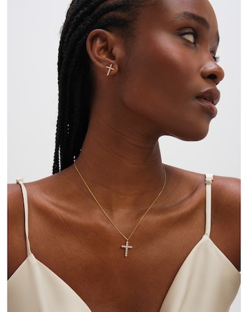 Jon Richard Gold Plated Cubic Zirconia Cross Set - Gift Box