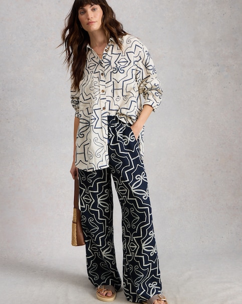 White Stuff Ally Linen Wide Leg Trouser