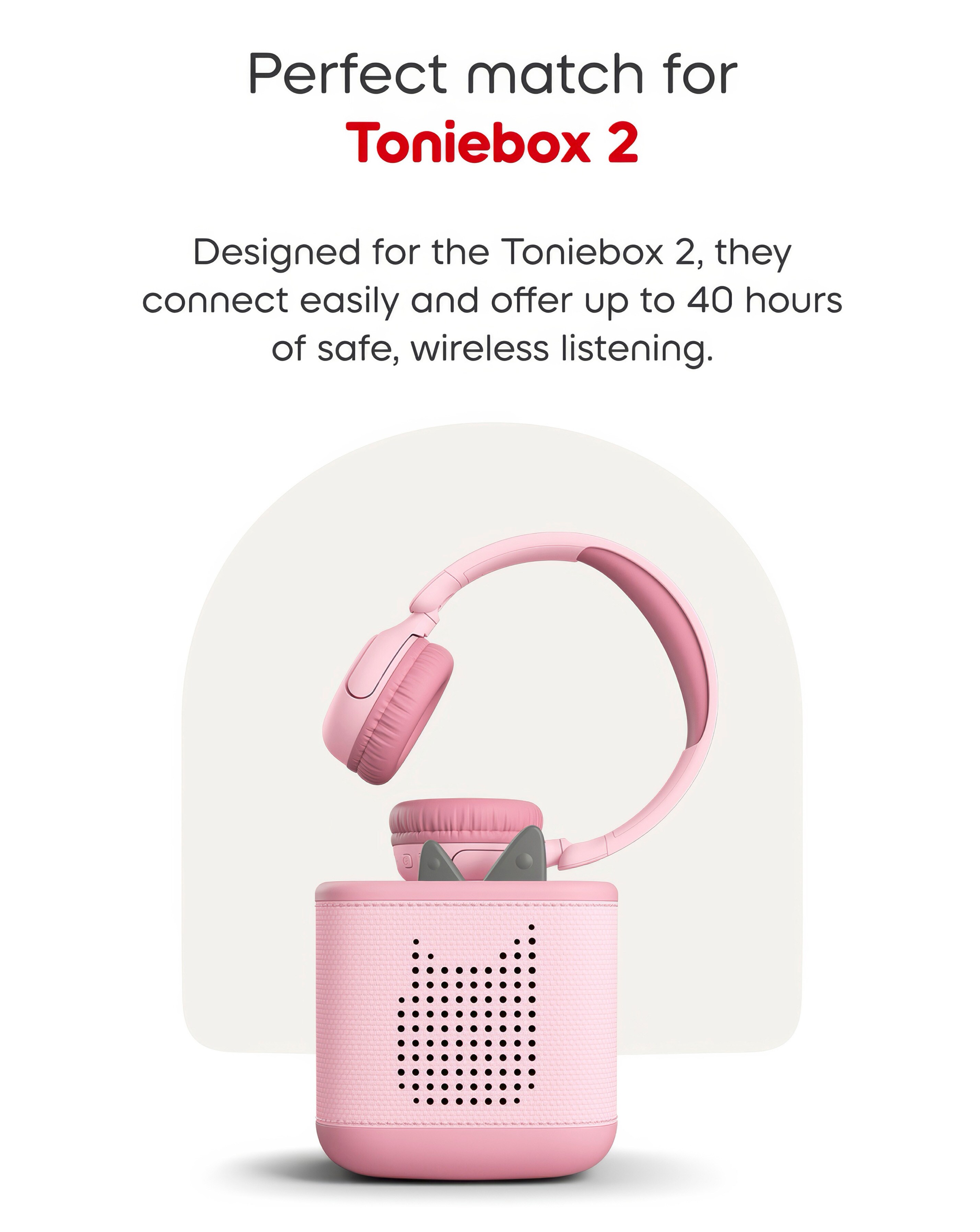 Tonies Bluetooth Headphones for Toniebox 2 - Cloud Pink | Ambrose