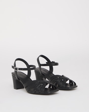 Oak Strappy Block Heel Sandals - Wide Fit (E)