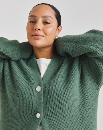 Green Cardigan Knitted Dress