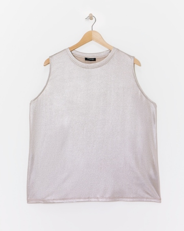 Champagne Crew Neck Foiled Tank