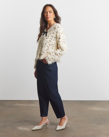 Joanna Hope Faux Fur Sequin Jacket