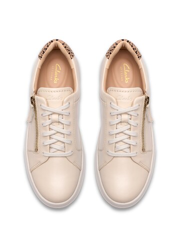 Clarks Cream Multi Hollyrose Zip Shoes - Standard Fit (D)