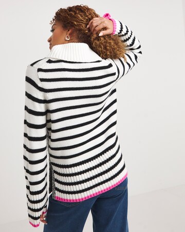 Stripe Detachable Collar Jumper