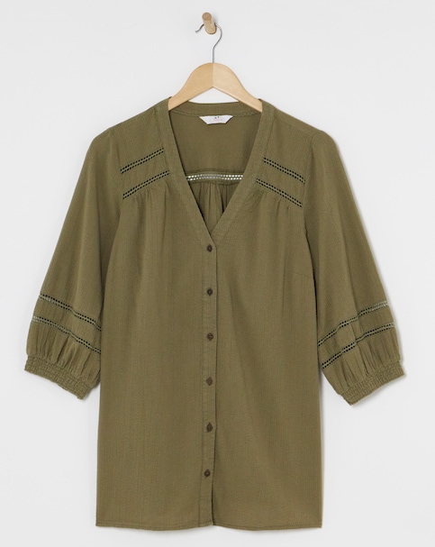 Julipa Textured Lace Trim Blouse