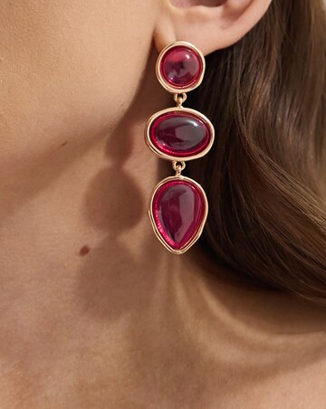 Accessorize Triple Stone Drop Earrings