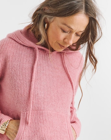 Pink Knitted Hoodie
