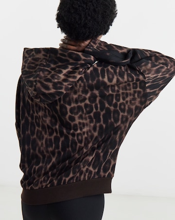 Adidas Leopard Print 3 Stripe Hoodie