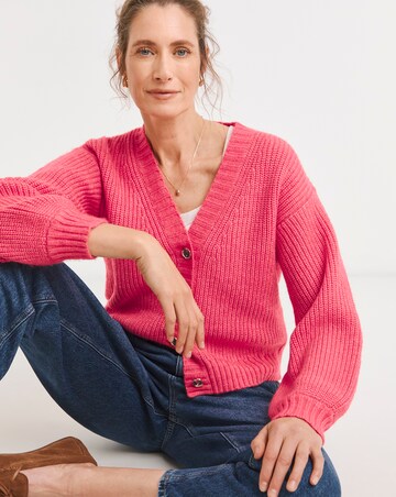 Ribbed V Neck Cardigan