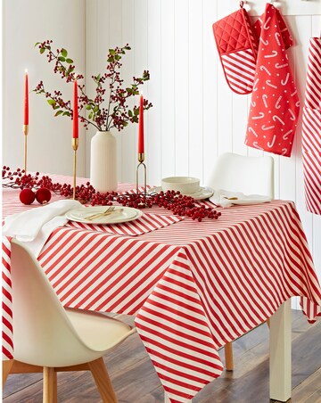 Catherine Lansfield Candy Cane Table Cloth
