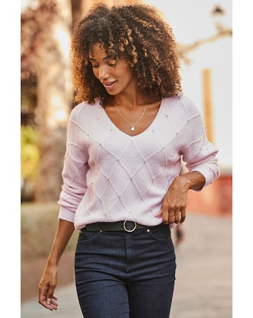 Sosandar Diamond V Neck Jumper