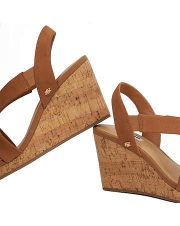 Dune Kamies Wedged Sandals Wide Fit