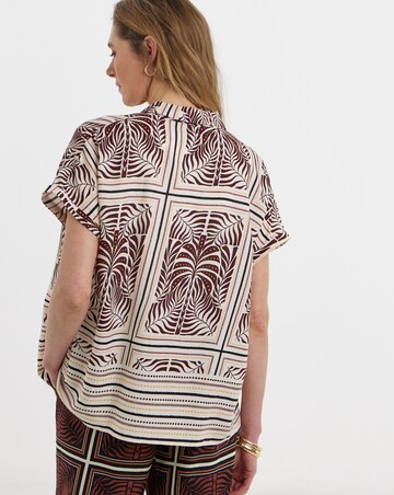 Border Print Grown On Short Sleeve Shirt