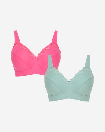 Pretty Secrets 2 Pack Sarah Full Cup Non Wired Bras