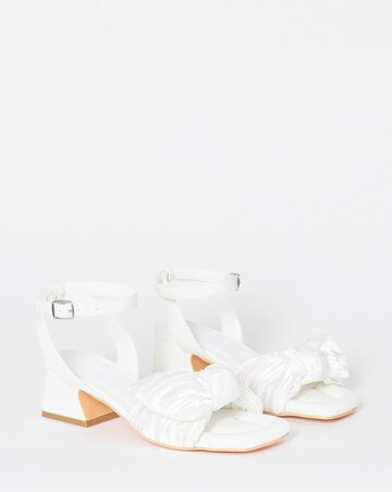 May Side Bow Low Block Heel Sandals - Extra Wide Fit (EEE)