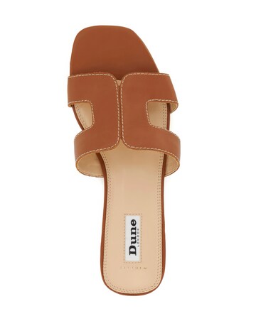 Dune Loupe Leather Slider Sandal Wide Fit