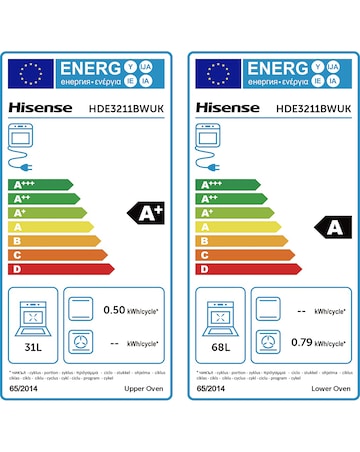 Hisense HDE3211BBUK Freestanding Electric Cooker - Black