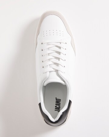 White Lace Up Trainer Wide Fit