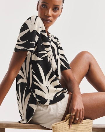 Green Print Updated Boxy Top