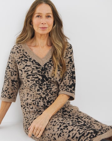 Animal V Neck Dress