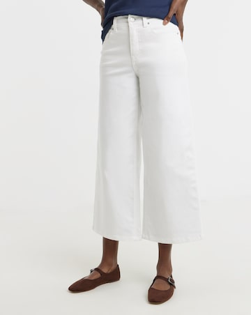 24/7 White Wide Crop Jeans