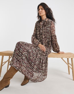 Tie Neck Georgette Maxi Dress