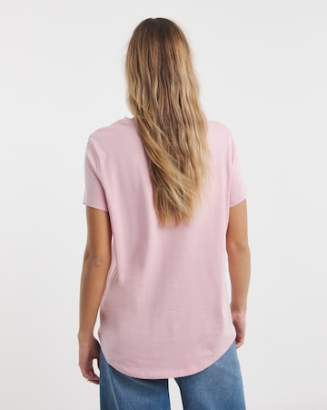 Black & Blush 2 Pack of Curved Hem T-Shirts