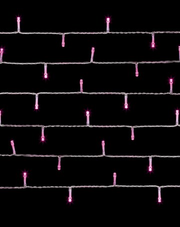 Pink LED String Lights With Clear Cable