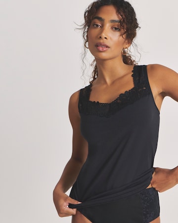 Pretty Secrets (2 Pack) Lace Trim Cotton Vests