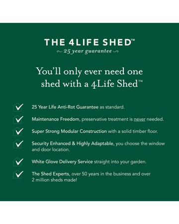 4LIFE Pent Shed 6x4 - Single Door - No Windows (Home Delivery)