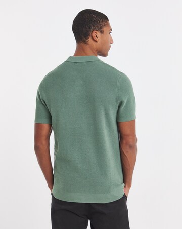 Open Neck Textured Polo