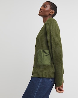 Woven Pocket Cardigan