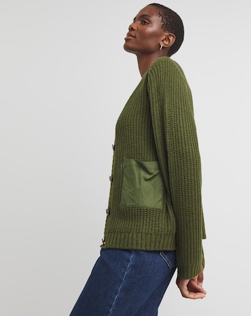 Woven Pocket Cardigan