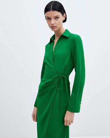 Mango Green Wrap Front Bilma Midi Dress