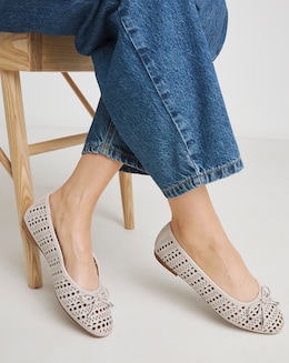 Hope Laser Cut Ballerinas - Wide Fit (E)