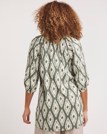 Button Through Printed Blouse