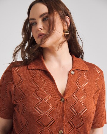 Rust Crochet Shirt Co Ord