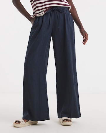 Linen Mix Wide Leg Trousers