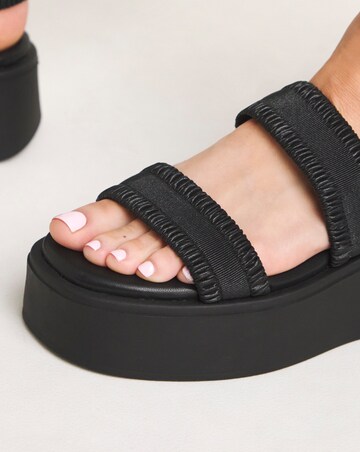 Pixie Ruched Strapped Flatform Sandals Extra Wide EEE Fit Simply Comfort