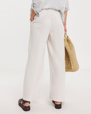 Stone Cheesecloth Wide Leg Trousers